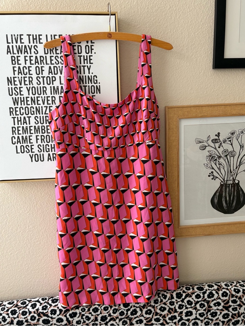 DVF for Target Pink Geometric Mini Shift Dress